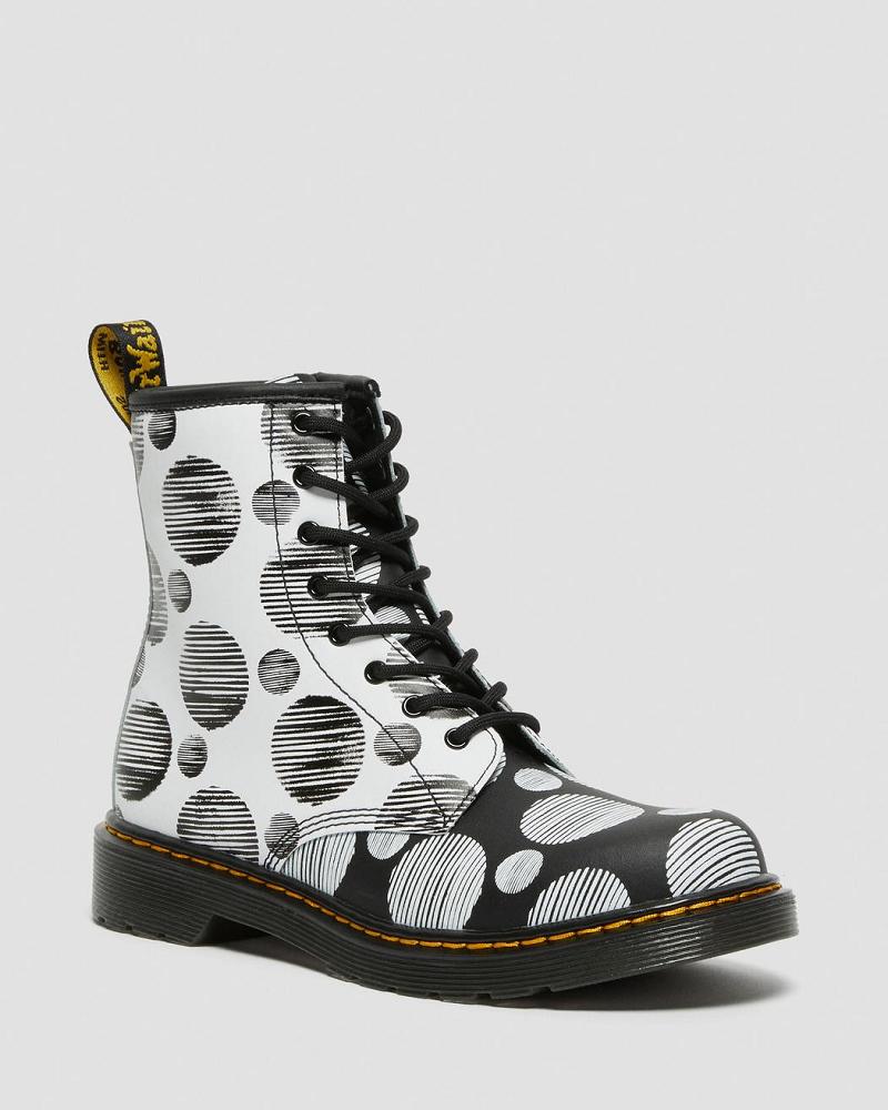 Botas con Cordones Dr Martens Youth 1460 Polka Dot Cuero Niños Negros | MX 111YXF